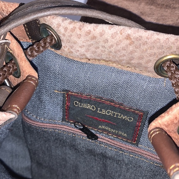 🆕 Handmade Brown Patchwork Leather Crossbody Bag from Argentina - Picture 5 of 10